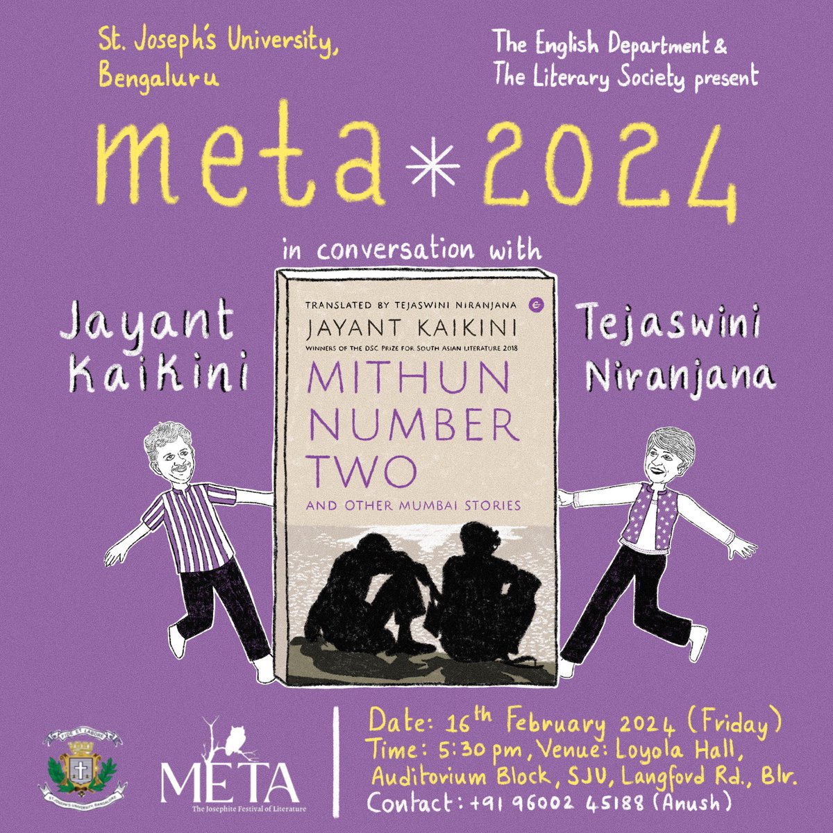 LitFestMeta's tweet photo. Writers Tejaswini Niranjana &amp; Jayant Kaikini will be at Meta today to talk about their latest book collaboration, Mithun number two. Do join us. https://t.co/SvSF3AYqxZ