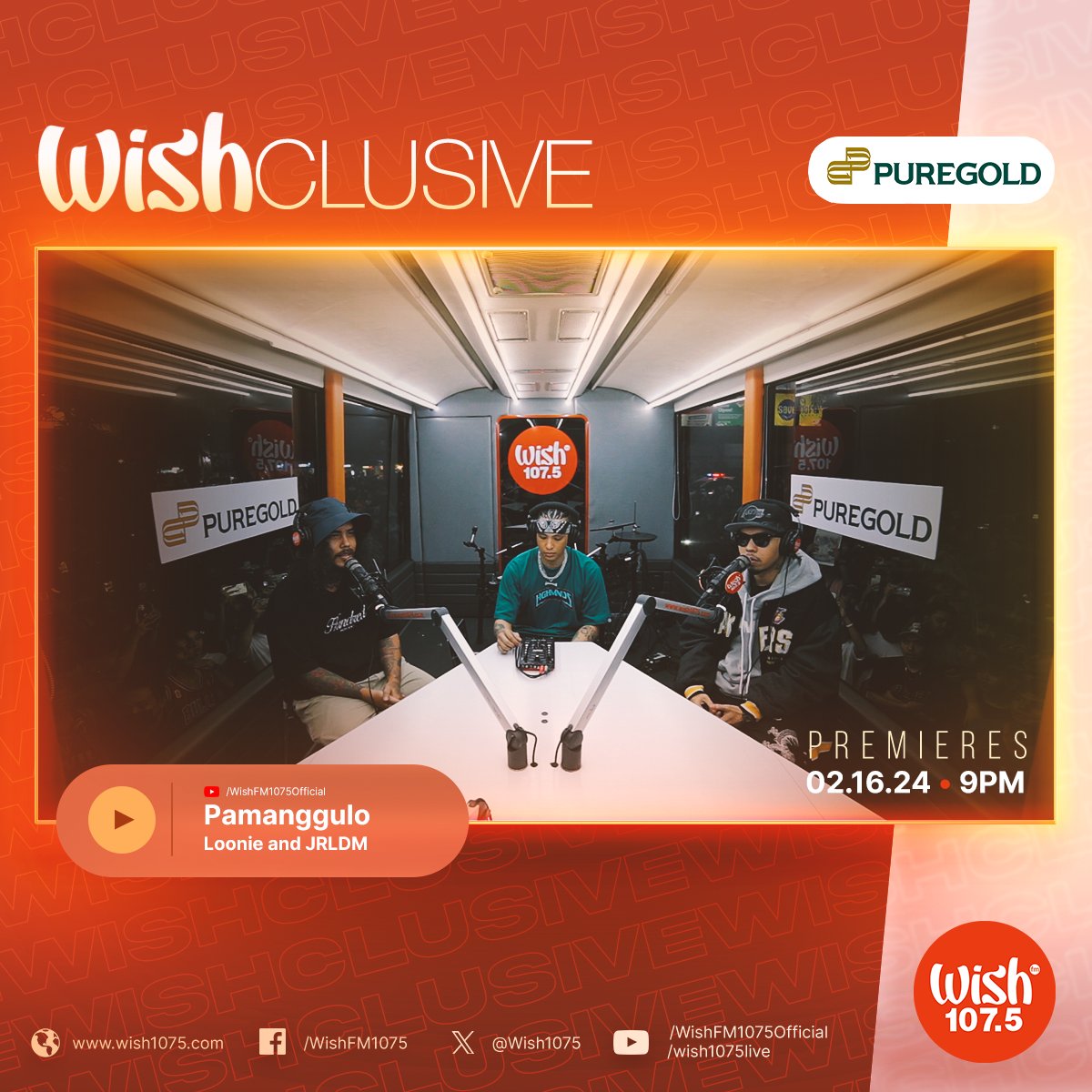 Feeling torn between responsibilities and personal goals? Here's an anthem for you! @Loonieversal and @jrldm008's Wishclusive performance of 'Pamanggulo' drops at 9 on Wish 107.5's YouTube channel! This Wishclusive is presented by @Puregold_PH.