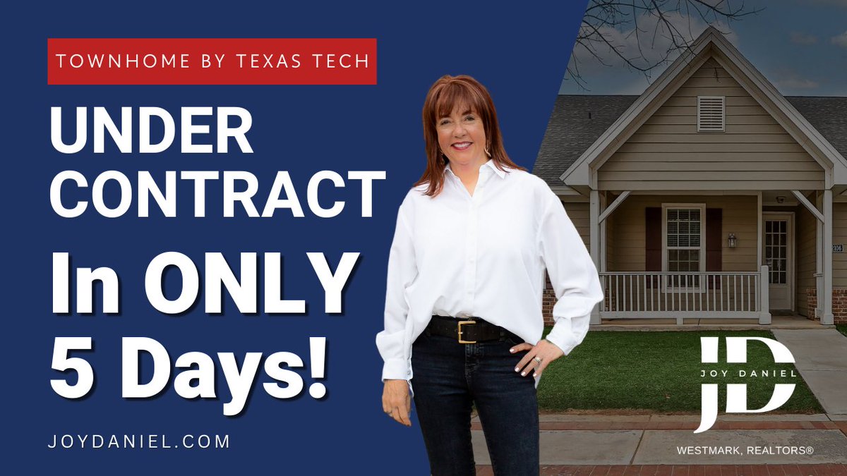 Under Contract in 5 Days!
Find out what your property is worth in today's market.
Contact Joy Daniel at WestMark, Realtors 806-535-1206
postly.link/CTZx #choosejoy #The806 #Lubbockrealestate #lubbockrealtor #redraiders