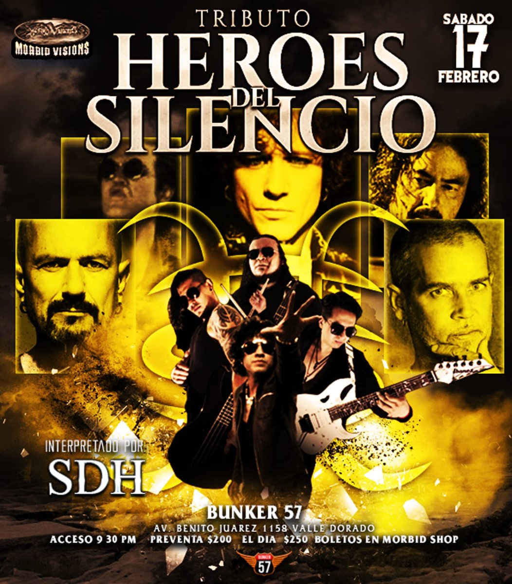 taken1968's tweet photo. Sábado 17 de Febrero 2024.
Regresa a San Luis Potosí el tributo más importante en México y América latina a
Héroes del Silencio, Sdh Mexico Banda Tributo Mexico la banda multi premiada por el día H y Héroes del silencio.
Acceso a todas las edades.
informes 4442428642 https://t.co/5q6XW8aFDQ