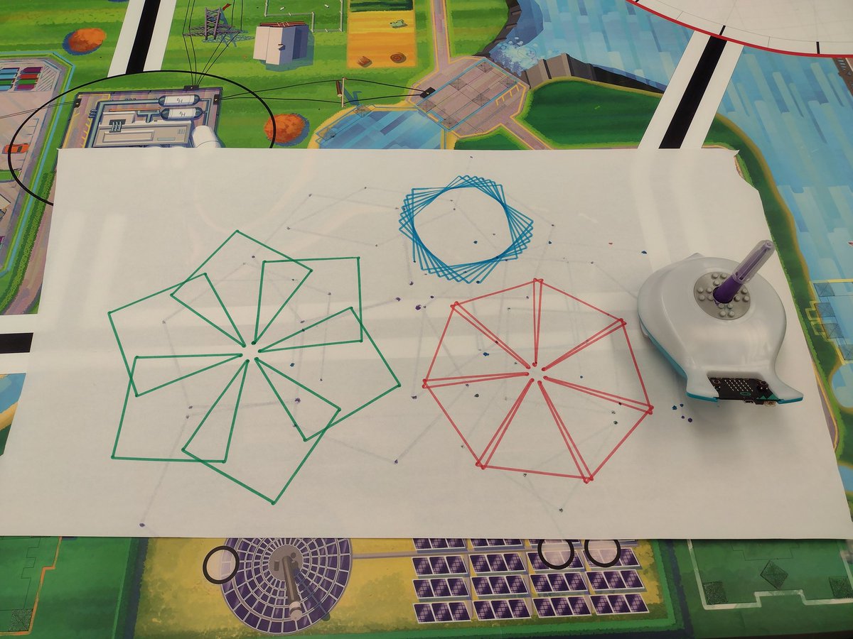 techiemarissa21's tweet image. 2nd grade students have been learning how to code their Finch robot to draw different geometric shapes (square, triangle, pentagon, hexagon, octagon) to make art. Looking forward to seeing what they create for their final masterpieces. #edtech #robotics #codingart