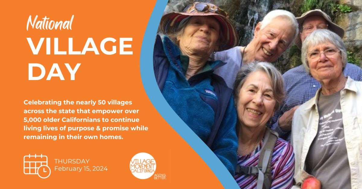 Village Movement California (@villmovementca) on Twitter photo On #NationalVillageDay, we celebrate the nearly 50 villages across the state that connect over 5,000 older Californians to the community, programming, and expertise they need to continue living in their own homes.
Find our statewide map of villages at: villagemovementcalifornia.org/find-your-loca… On #NationalVillageDay, we celebrate the nearly 50 villages across the state that connect over 5,000 older Californians to the community, programming, and expertise they need to continue living in their own homes.
Find our statewide map of villages at: villagemovementcalifornia.org/find-your-loca…