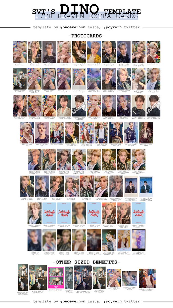 seventeen seventeenth heaven pob/fansign/lucky draw/extra cards