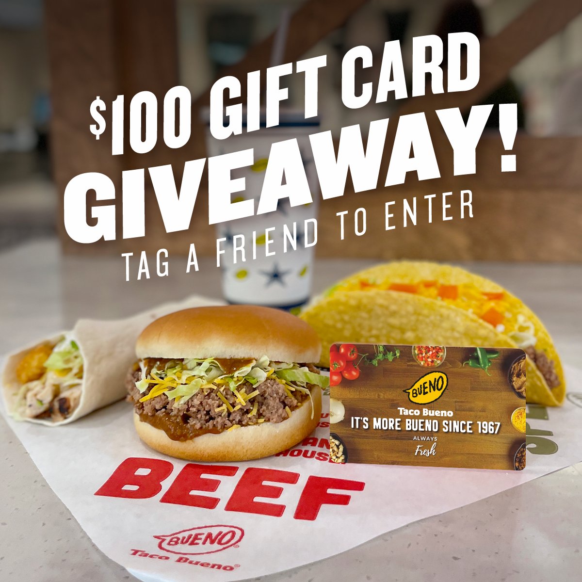 🌮GIVEAWAY ALERT🌮 We're feelin' the love this month, so TWO $100 gift cards  are up for grabs! Winners will be announced on 2/20! Head to our Instagram  for details on how to, image size:1200x1200
