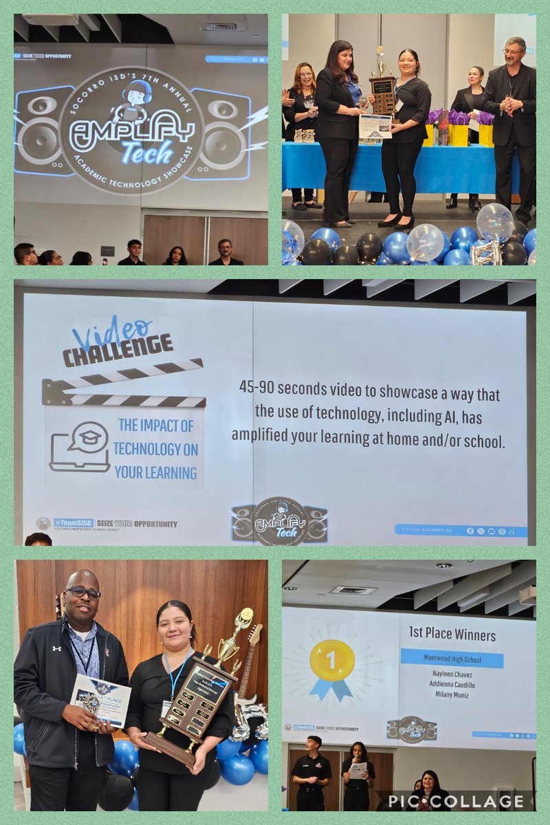 Montwood takes 1st place in the category of video challenge at tonight's Academic Technology Showcase. Thank you Mr. Hanley. Our kids rocked #TeamSISD #ExcellenceForAll #Earnyourhorns