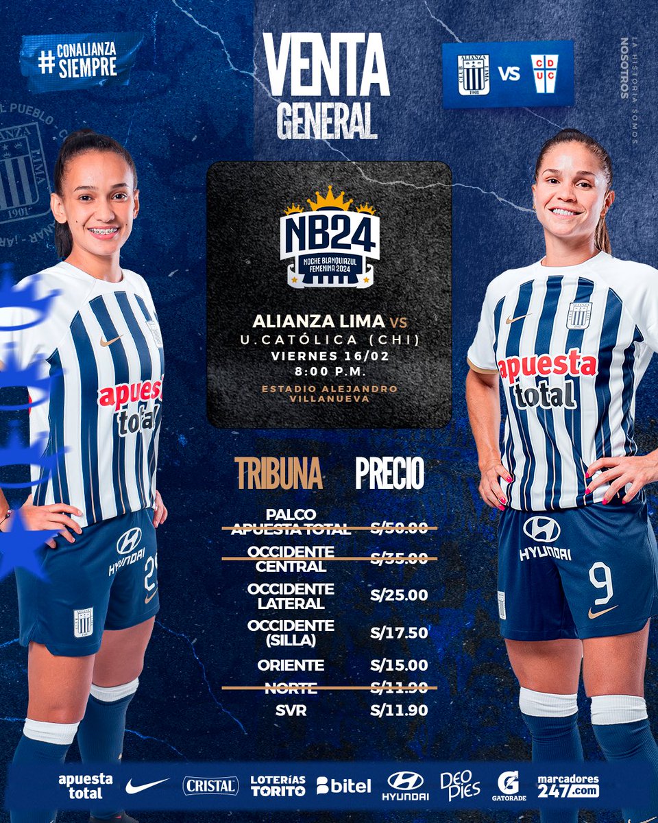 ClubALoficial's tweet photo. ¡𝗡𝘂𝗲𝘀𝘁𝗿𝗮 𝗴𝗿𝗮𝗻𝗱𝗲𝘇𝗮 𝘁𝗮𝗺𝗯𝗶𝗲́𝗻 𝘀𝗼𝗻 𝗲𝗹𝗹𝗮𝘀! 🎆💙

Compra tus entradas y disfruta de la verdadera fiesta de presentación femenina en el Perú. 🎉😍

Adquiere aquí 🎟️➡️ https://t.co/Nguzsq3Utt

#NocheFemenina2024
#ConAlianzaSiempre https://t.co/EUNA7YOCvf