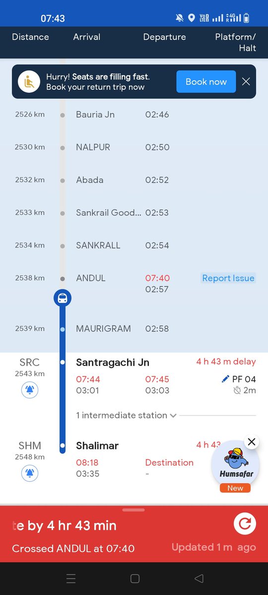 jainraja1971's tweet photo. PNR 8414170896.
Train no. 12905
Boarded at Ahmedabad on 14.02.24 @ 5.40 pm

Scheduled arrival at Shalimar station on 16.02.24 @ 03.30 am.

Train already late by 5 hrs.

Shameless creatures monitoring train movements having no concern of passengers time. Painful and disheartening https://t.co/l6AgGnzzd1