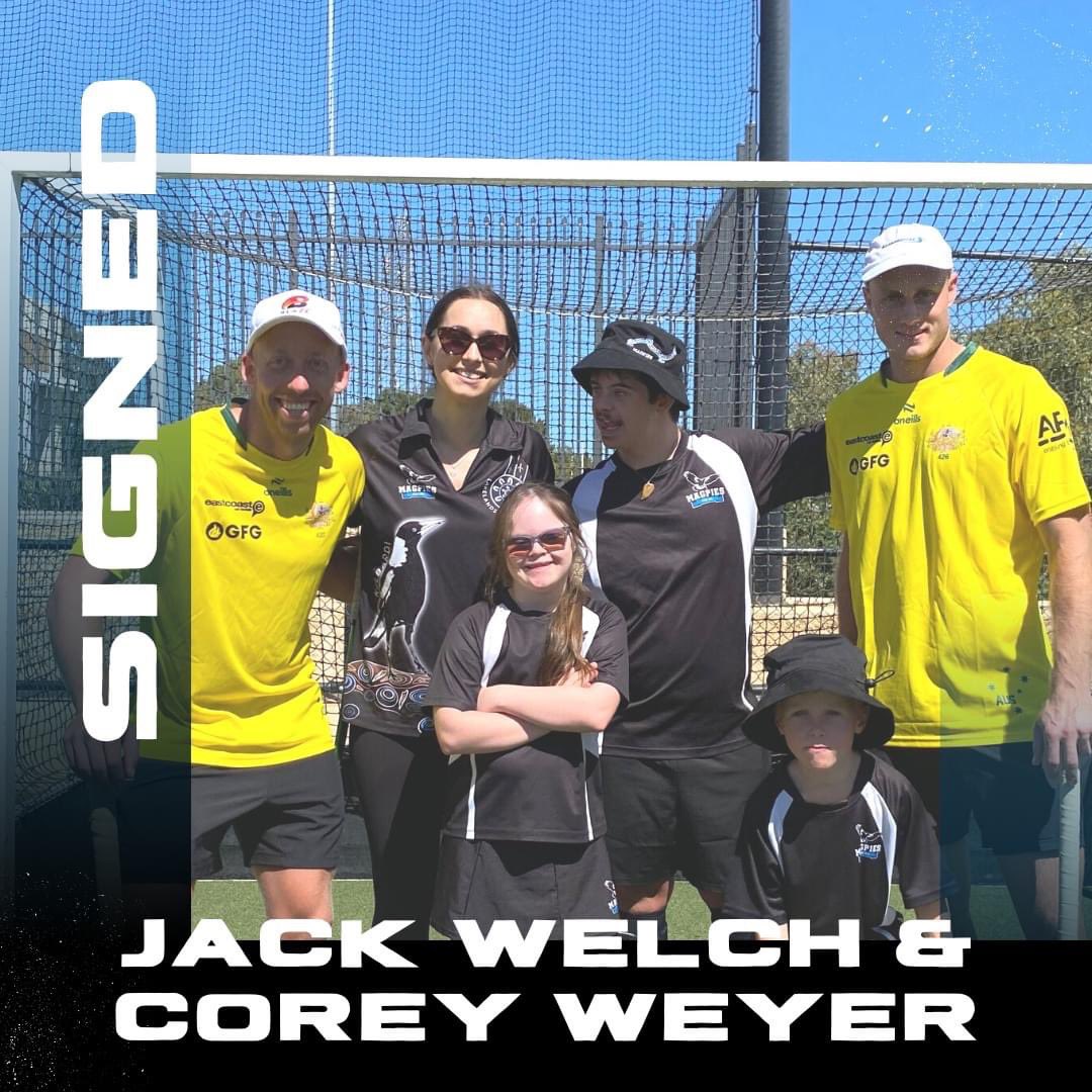 Signed for the 2024 season 🤩📑🖋 We are thrilled to have Jack Welch return & a huge welcome to The Magpies @CoreyWeyer 🫶🏻✨️ #magpies #hockey #season2024