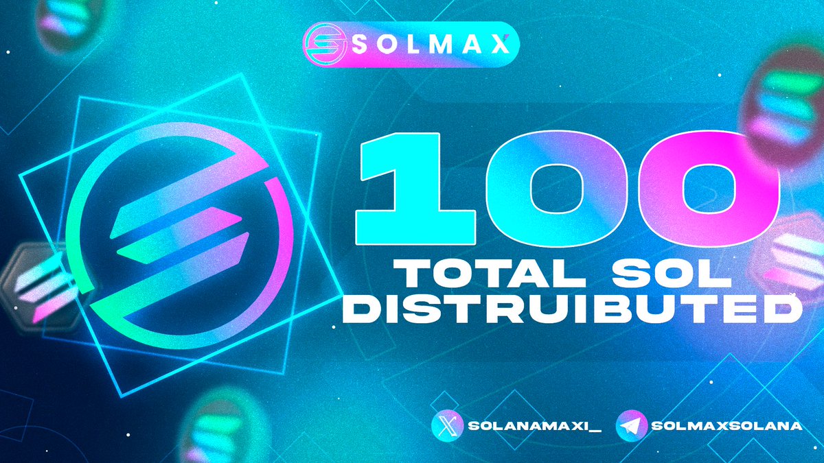 Congrats 🎊 to the $SOLMAX community #SolanaMaxi have distributed over 100 #solana to the holders/community 🤝 since launch🚀 and will continue with our unique tokenomics ‼️ #Solana #SolanaCommunity #DeFi #CryptoCommunity 

4/4 
3% auto Solana reflections 
1% auto LP injection