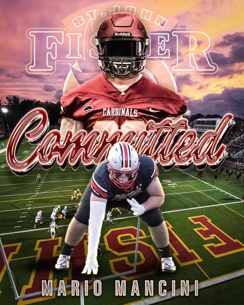 Mario33185's tweet photo. I’m very blessed and proud to announce I will be continuing my academic and athletic career at St. John Fisher University! I would like to thank my parents, coaches and teammates for helping me on this journey. #rollcards @Coach_Segala @CoachHeas  @CoachVosburgh @SomersFootball https://t.co/ppB9FWvUg7