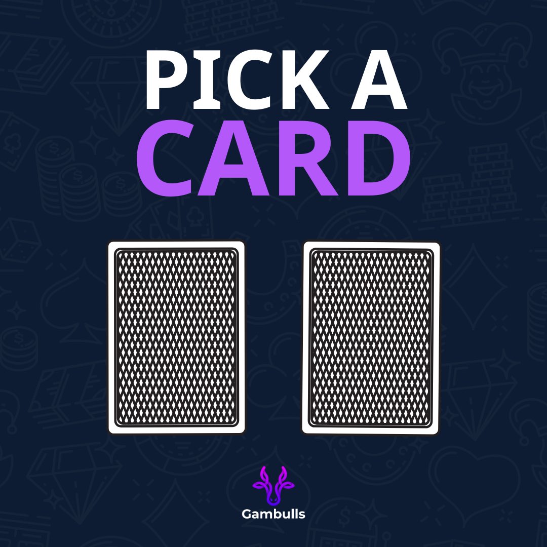gambullscasino's tweet photo. ♠️PICK A CARD♦️

🎁Comment which card you pick. 

One person who RT &amp; follows will win what’s on the card😉 https://t.co/OWyeNF6lMx