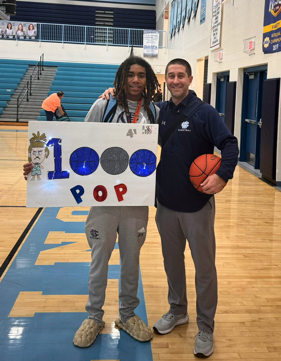 #BoysBasketball Congrats to senior Thomas “Pop” Williams on scoring his 1,000th career point in the Rebels victory over Archbishop McNicholas tonight.