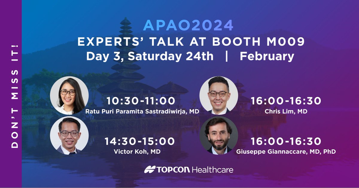 We are looking forward to seeing at APAO.
topconhealthcare.jp/newsevents/647…

Click here to register
surveymonkey.com/r/6SXV8GQ