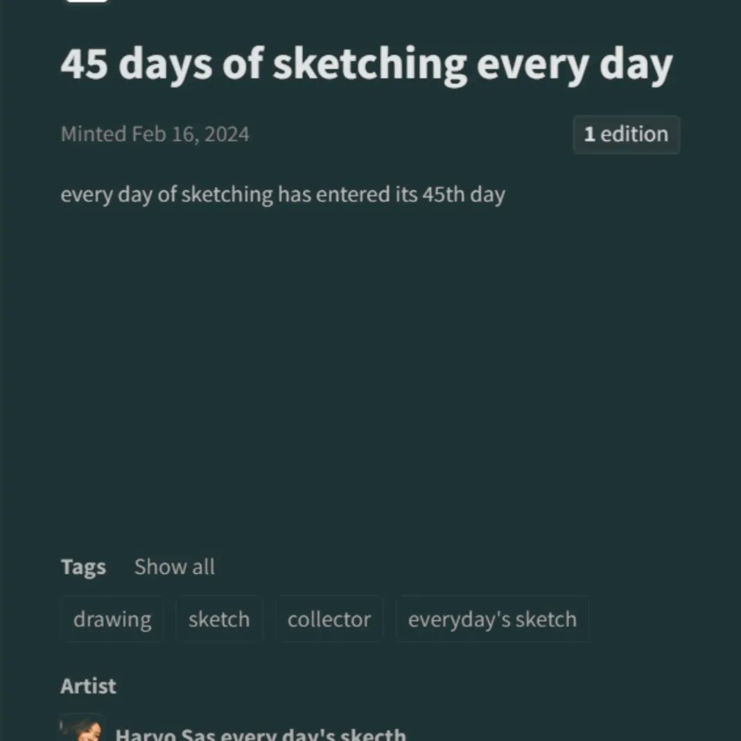 Hello friends, today the daily sketch has reached its 45th day. For information about NFT, please click the link below

objkt.com/tokens/KT1GtqP…