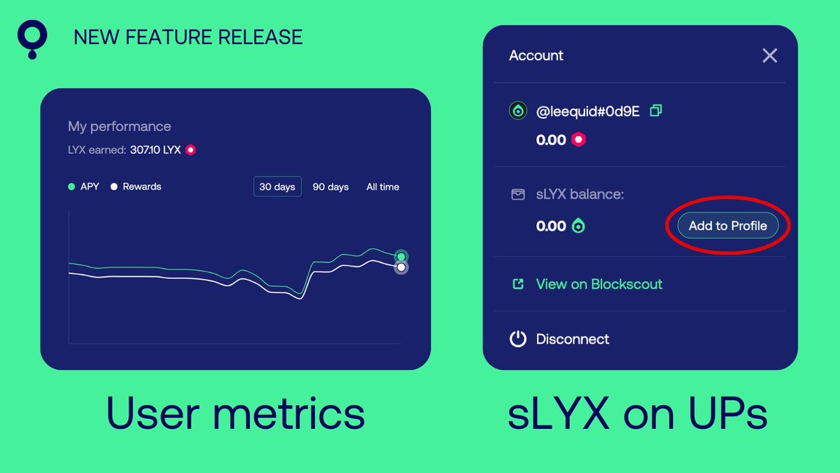 LEEQUID project update 📢

- optimised staking user flow
- improved mobile navigation UX
- dedicated performance chart
- ability to add &amp; see sLYX on <a href="/ERC725Account/">Universal Profiles</a>

Looking for comprehensive analytics? Stay tuned for our upcoming global metrics page 📈

<a href="/lukso_io/">LUKSO</a>  $LYX $sLYX