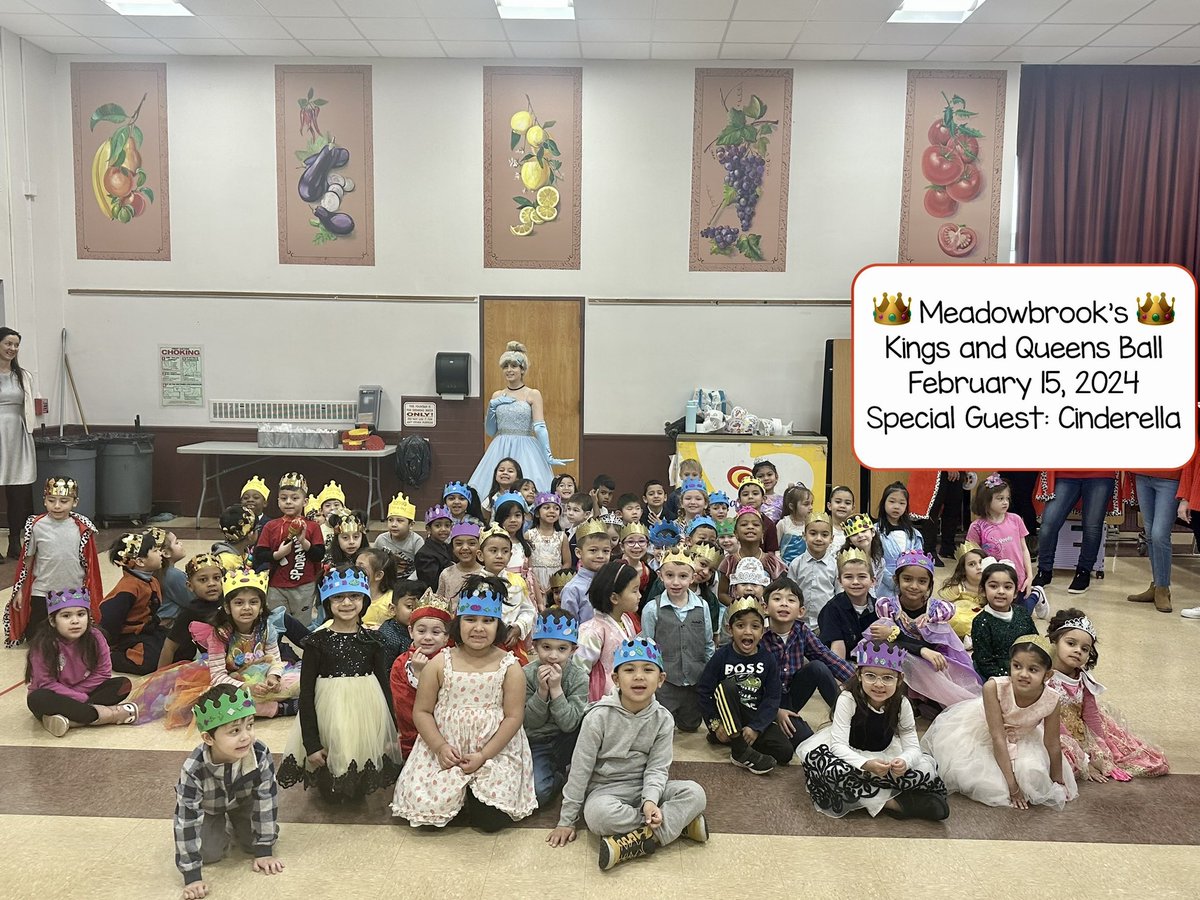 meadowbrookem's tweet photo. Kindergarten celebrated the end of our Kings &amp; Queens unit with a Royal Ball! The students were very excited when Cinderella surprised them with a special visit! She taught them to waltz, curtsy, and bow! 👑 @emeadowschools @ms_brandwin @mrsmuellerem @mrsnich0ls @frank_lukasik https://t.co/yVjPtvZHtK