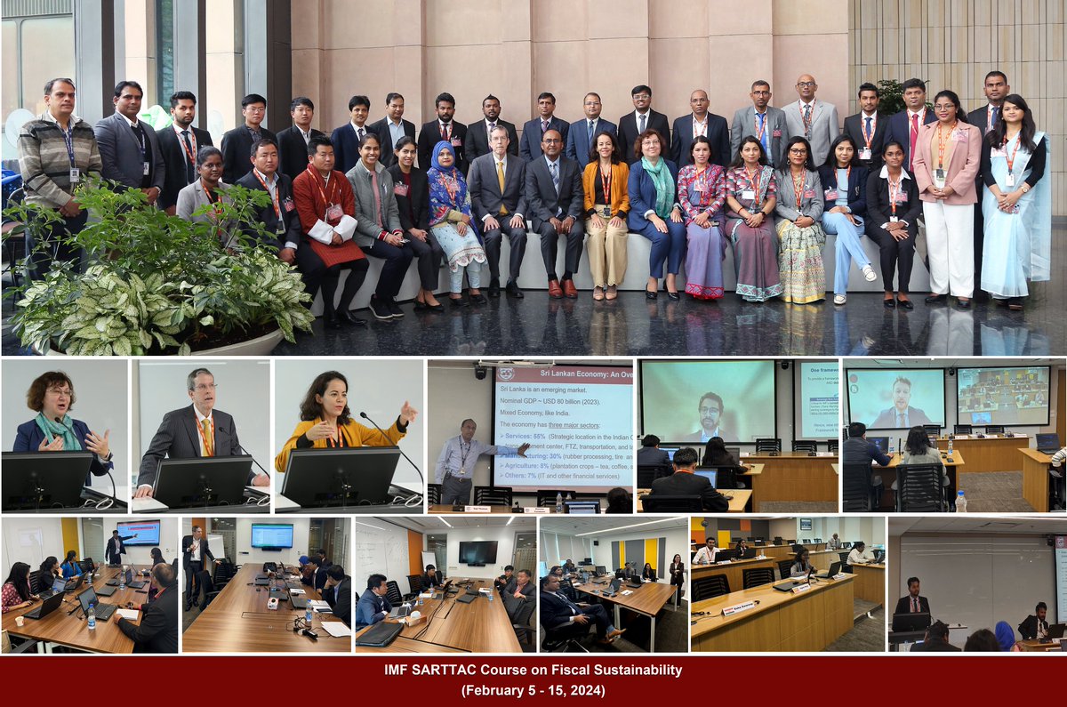 sarttac's tweet photo. Officials from #SARTTAC region participated in a course on fiscal sustainability, analyzing the public debt situation in their country &amp; in the region, and learning to use the Debt Dynamics Tool (DDT) to create different fiscal scenarios, including shocks from natural disasters. https://t.co/RHKQC8Z1Ad