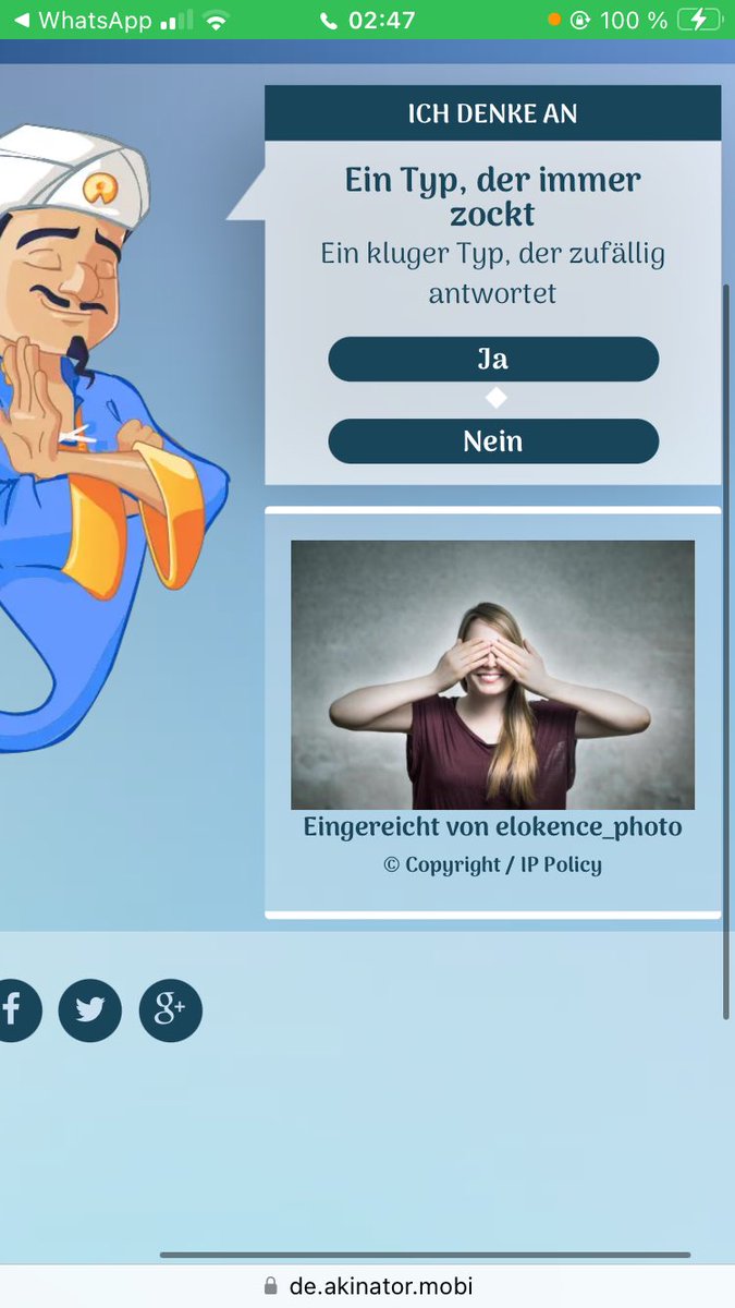 Akinator spielen und an „der heilige Geist“ denken…
I mean, it’s kind of right 😂