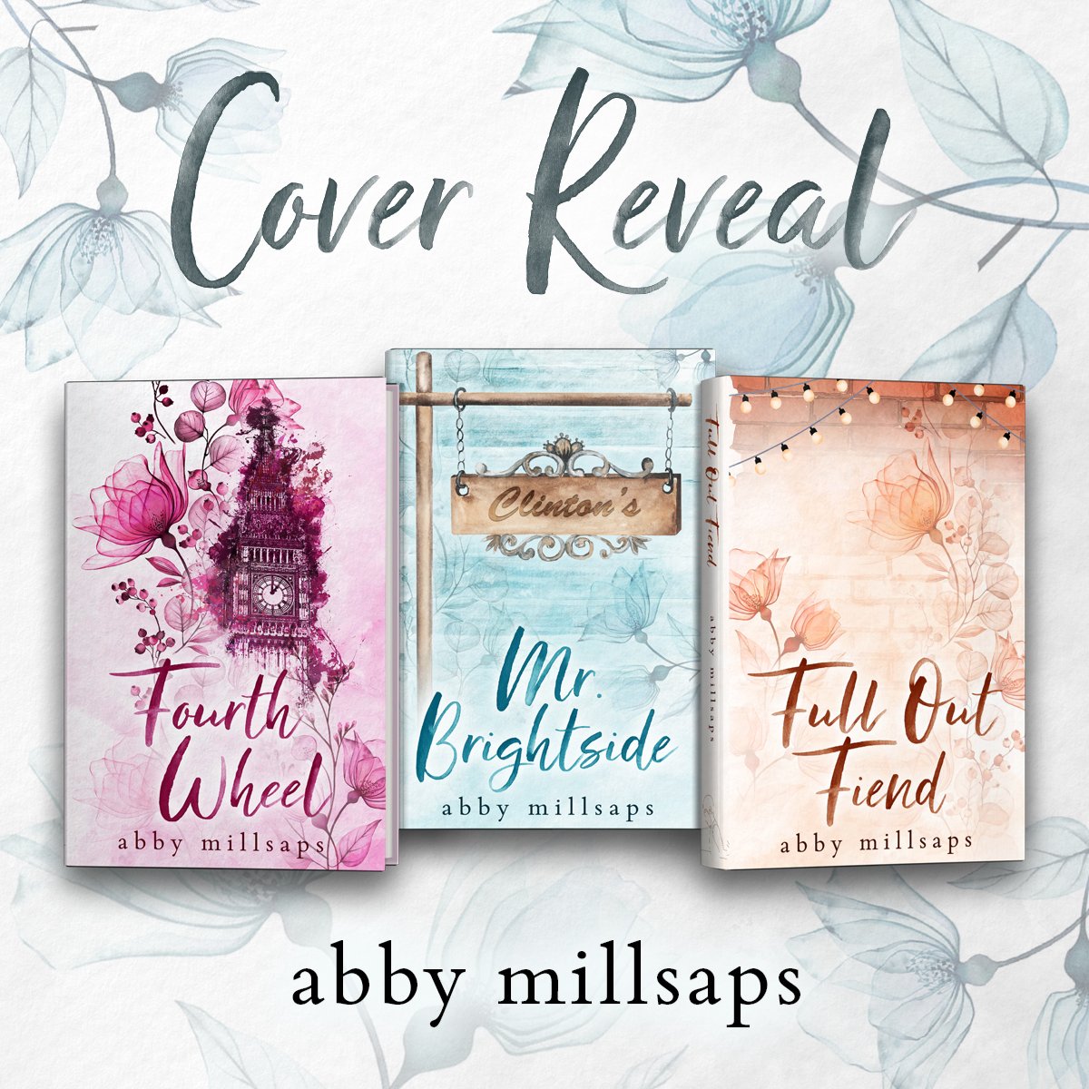 Author @AbbyMillsaps has revealed the new covers for Mr. Brightside, Fourth Wheel, and Full Out Fiend! Download today or read for FREE with Kindle Unlimited! Mr. Brightside: amzn.to/4bE2qgX Fourth Wheel: amzn.to/49p1GdK Full Out Fiend: amzn.to/49eK8kE