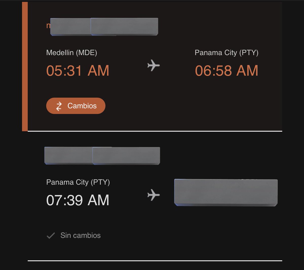 susanarestrepof's tweet photo. Hola @CopaAirlines con este cambio la escala me quedo prácticamente imposible… qué podemos hacer? Qué pasa si no llegamos? https://t.co/EZ0TIDNrqJ
