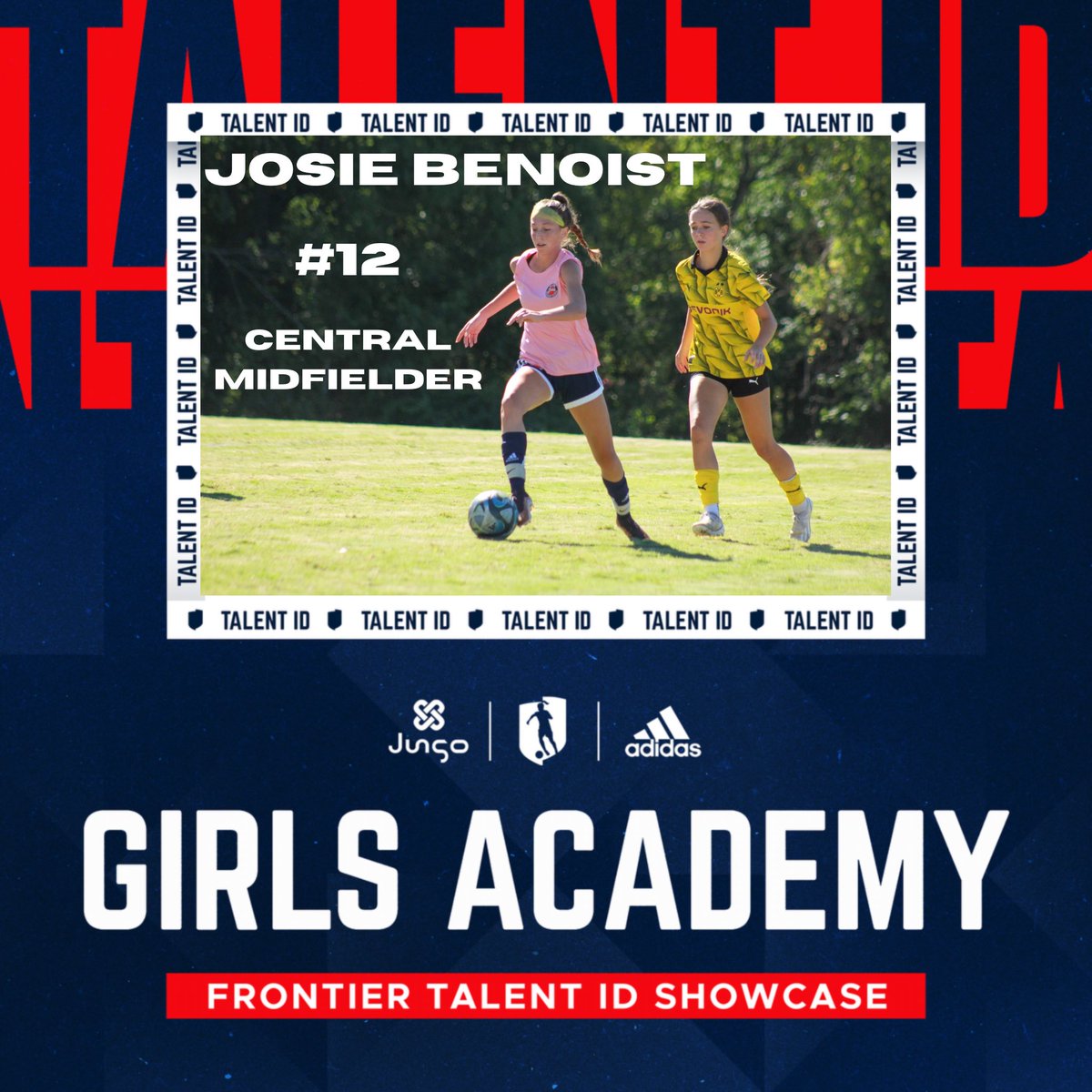 JosieBenoist_12's tweet photo. Heading to Dallas this weekend for the #GATalentID on Sunday, 2/18. Catch me on Field 3 at 1:00pm on the BLUE team ๐ฅ
@GAcademyLeague @STLDevAcademy
#girlsacademy #frontierconference #talentID #DallasTX https://t.co/C18fuJuNdv