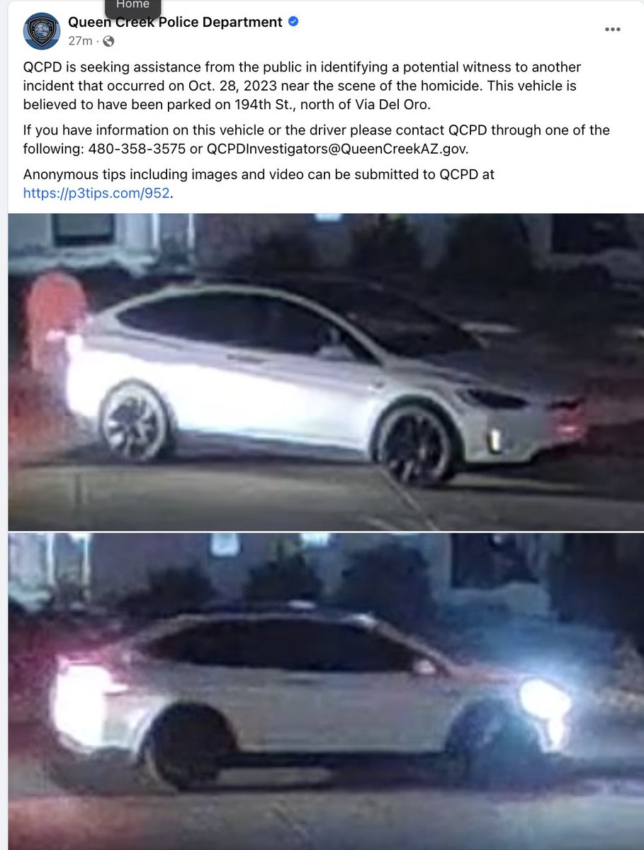 ashleyvholden's tweet photo. DO YOU RECOGNIZE THIS CAR: Queen Creek Police are looking to ID a potential witness to a different incident on Oct. 28. They say this person was near the scene of Preston Lord's assault, and they want to talk to them about what they saw that night. Right now we don't have details about this other incident.

REMINDER you can provide a tip anonymously. @QCPolice post below ⬇️⬇️⬇️ @abc15