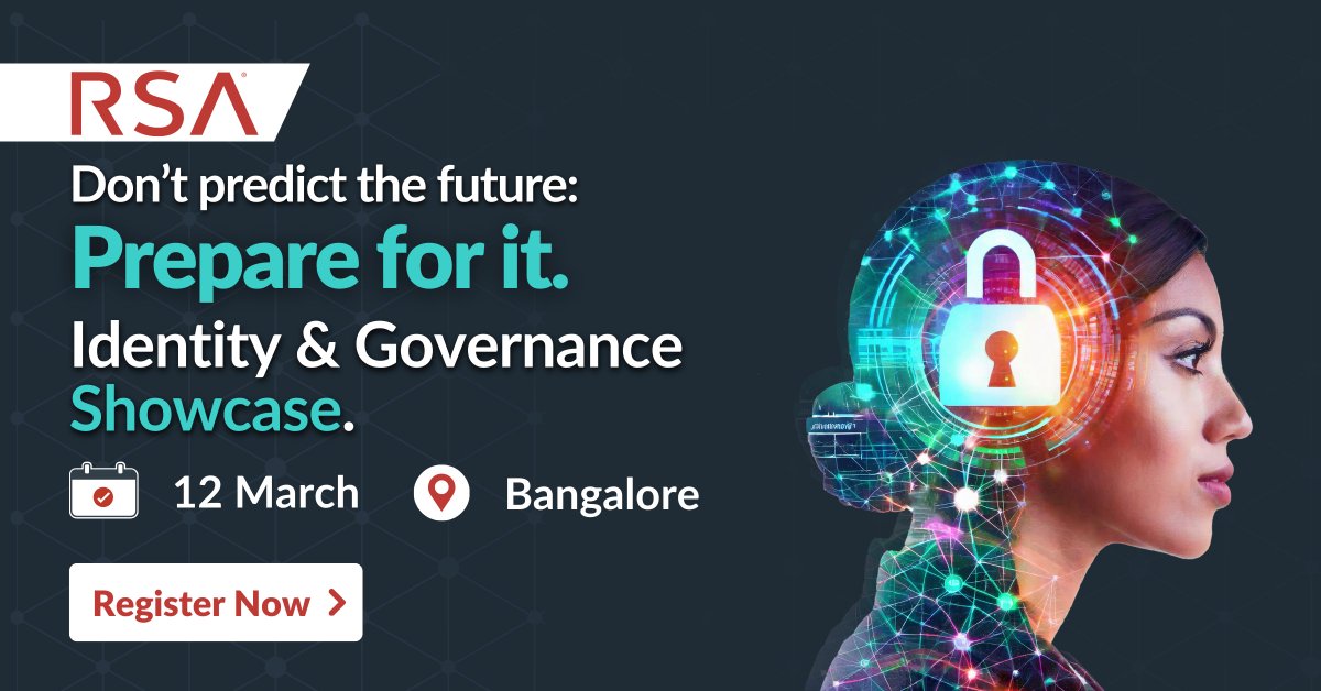#Bangalore: join our customers, partners, and RSA Chief Product and Technology Officer Jim Taylor to learn how identity is changing—and how #cybersecurity must respond ⚠️

📅 March 12 | 📍 ITC Windsor Hotel

Register now ⬇️ 
www2.rsa.com/Identity_Showc…