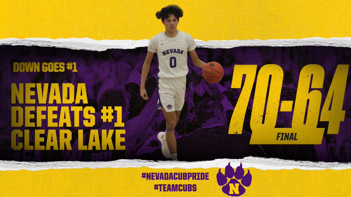 Cubs Boys Basketball traveled to Clear Lake tonight and took down the #1 ranked Lions to end the season 18-4. 

Cubs will host Oskaloosa on Monday in the opening round of Substate basketball. Gametime 7:00 PM.

#NevadaCubPride #TeamCubs