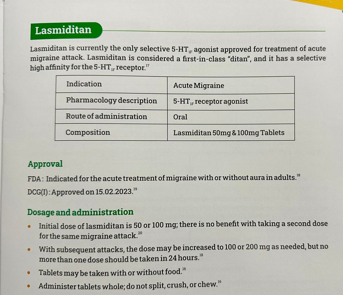 JhunuDr's tweet photo. #Lasmiditan - only selective 5-HT 1F agonist approved for #Migraine https://t.co/dQvLOMonWY