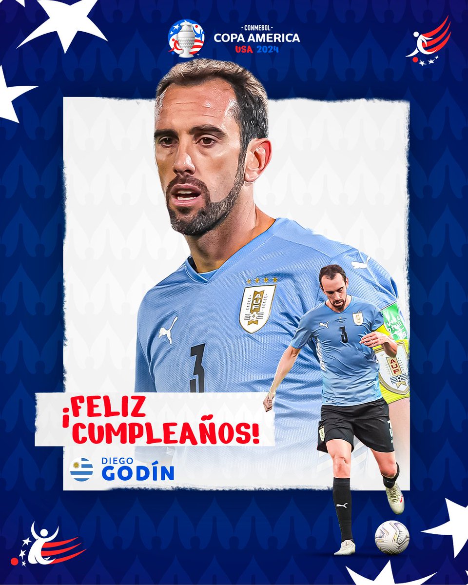 ¡Feliz cumpleaños, @diegogodin! 🇺🇾 Campeón de la CONMEBOL Copa América 2011™ y una leyenda de la defensa uruguaya 💪🏼 #VibraElContinente