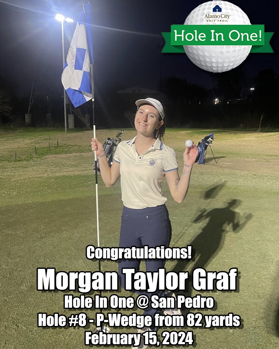 AlamoCityGolf's tweet photo. 🚨⛳️ 𝗔𝗖𝗘 𝗔𝗟𝗘𝗥𝗧! ⛳️🚨 Morgan Taylor Graf! Congratulations on your ACE tonight on the par 3 8th to San Pedro!🏌️♀️🌟 Night golf at it's finest! 🎉 Welcome to the Hole In One Club!
#GolfMilestone #AceAlert #HoleInOneClub #GolfMagic #GolfWin #GolfSanPedro #NightGolf https://t.co/cf1iX59n12