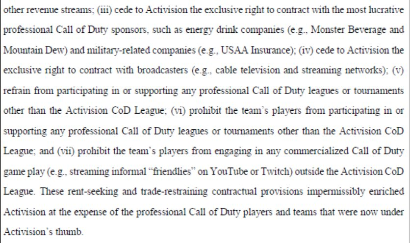 ‼️ HECZ and Scump are among CDL owners groups that are suing Activision-Blizzard for holding an monopoly on COD Esports The lawsuit alleges that Activision used its 'power' to 'prohibit growth' Teams are seeking $680m in damages