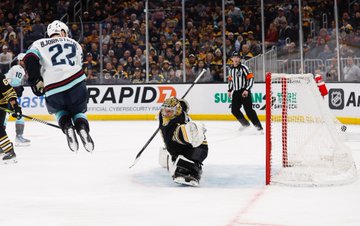 bjorkstrand jumping over tolvanen's shot which went into the back of the net