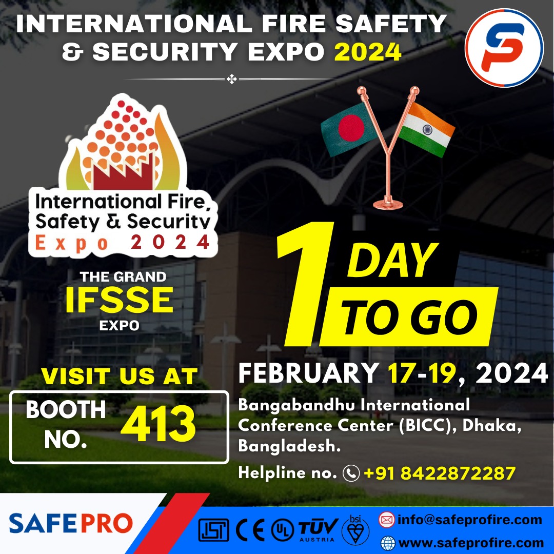 Is your business fire-ready? Is your home secure? ️ Find answers at the International Fire, Safety & Security Expo Bangladesh! 1 day away! #IFSSE2024 #PeaceOfMind #FireSafety #safeprofire #firesafetysolutions