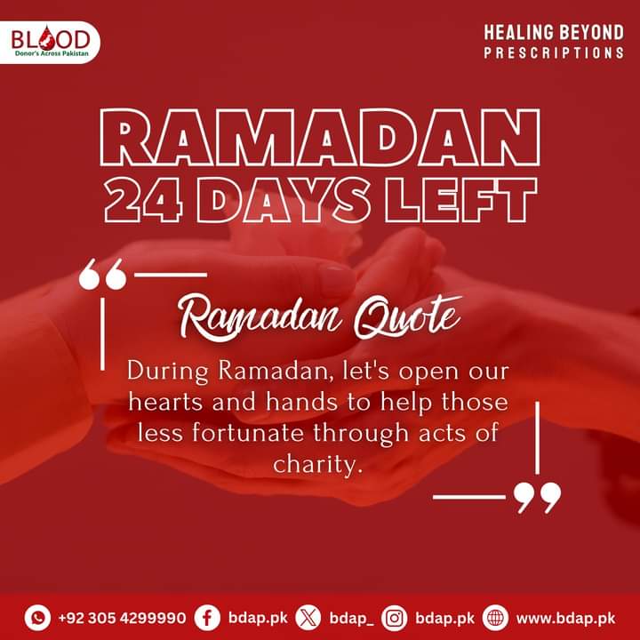 During Ramadan, let's open our hearts and hands to help those less fortunate through acts of charity. 🕌🌙☪

#bdap #healingbeyondprescriptions #bdapbloodcommunity #ramadancountdown #ramadanpreparation #ramadaniscoming  #monthofmercy #donateforgood #supportandgive #donate