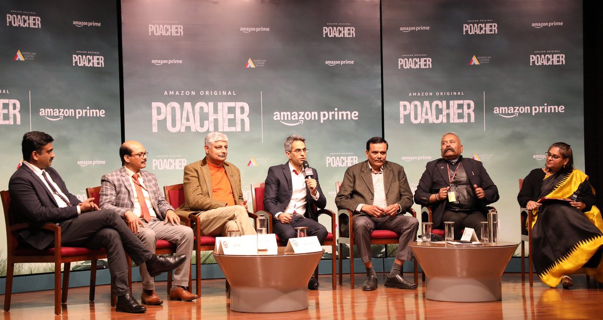 This week, American Center New Delhi got a sneak peek at @PrimeVideoIN's 'Poacher', unveiling the intense real-life tale of India's largest illegal ivory seizure. The real investigation was led by @MoEFCC, @WCCBHQ, and @wti_org_india, a recipient of @USFWS & @StateINL grants and