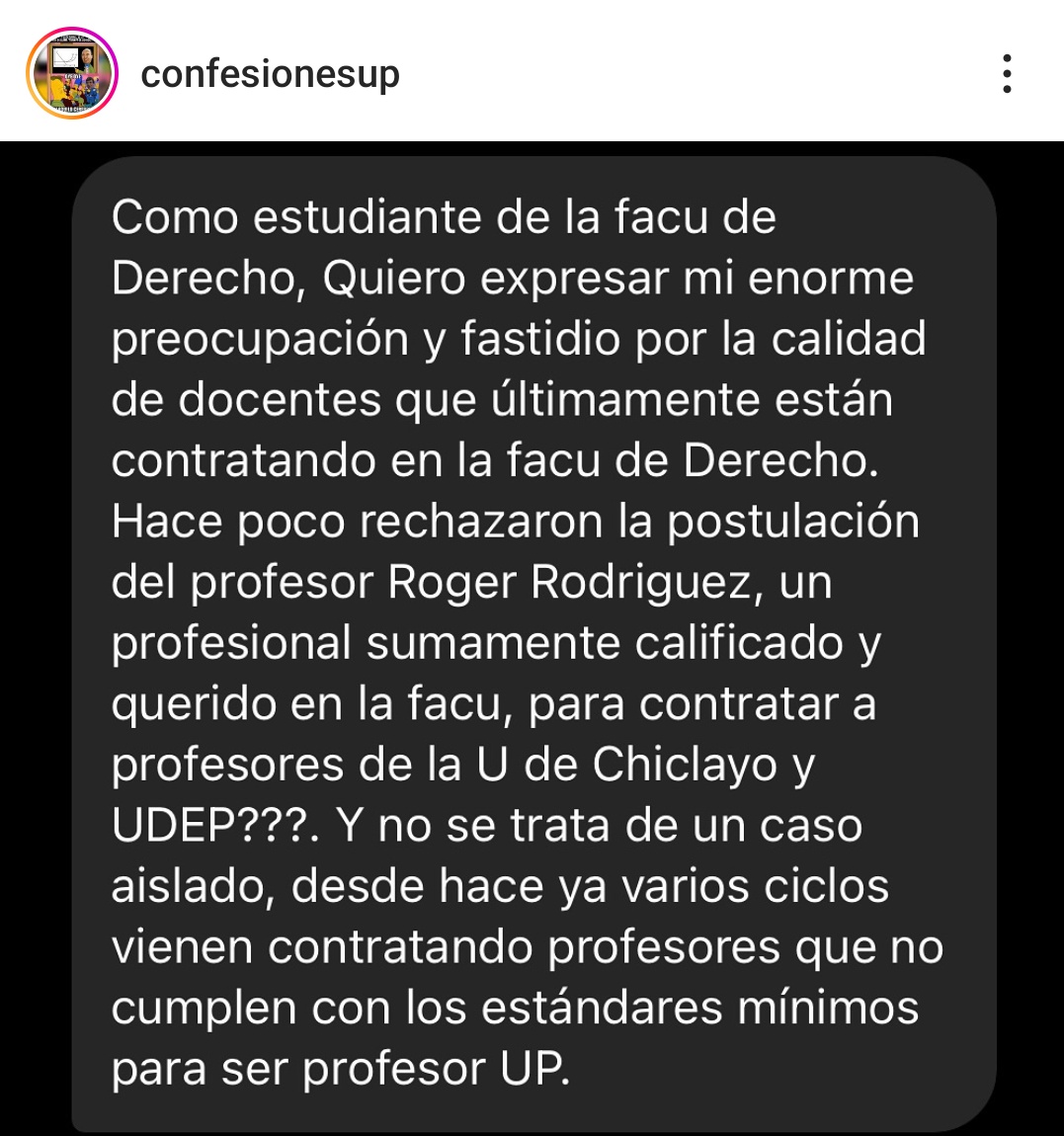 paolobenza's tweet photo. Hay una 'petit crisis' de imagen institucional en la Universidad del Pacífico -una de las más caras de Lima-, porque varios estudiantes están mostrando su descontento con recientes salidas e ingresos de profesores de la facultad de Derecho👇

La UP hasta S/5,244 mensuales en su https://t.co/tRw0WscLPM