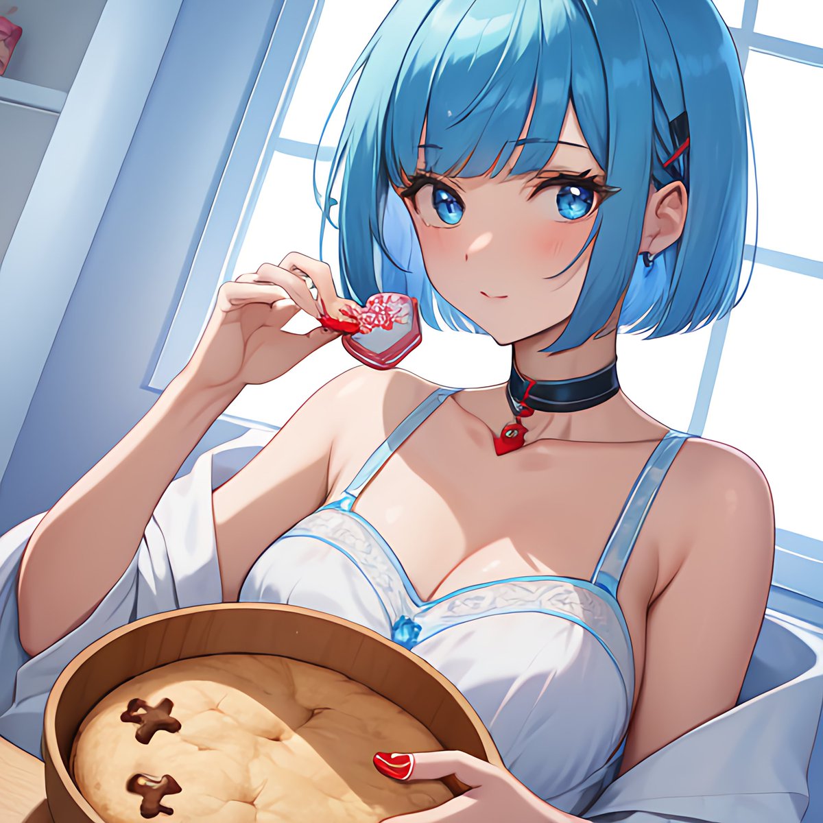 picmo_ai's tweet photo. こんにちは☀️
バレンタインデーでお菓子作りにはまったよ🩵 
食べるのは自分だから、食べ過ぎ注意なのに美味しくて止まらない〜😫
https://t.co/3fjzurwk4l 

#picmo #AIart #AIイラスト #AIイラスト好きさんと繋がりたい #AI術師さんと繋がりたい #AI高画質化 

#企業公式相互フォロー https://t.co/j7dzK6cPGo
