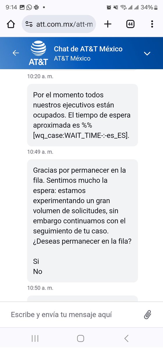 iriosp's tweet photo. @ATTMx @Profeco Espero su mensaje.  Espero no me dejen como en el chat https://t.co/DRgXJPvLIr