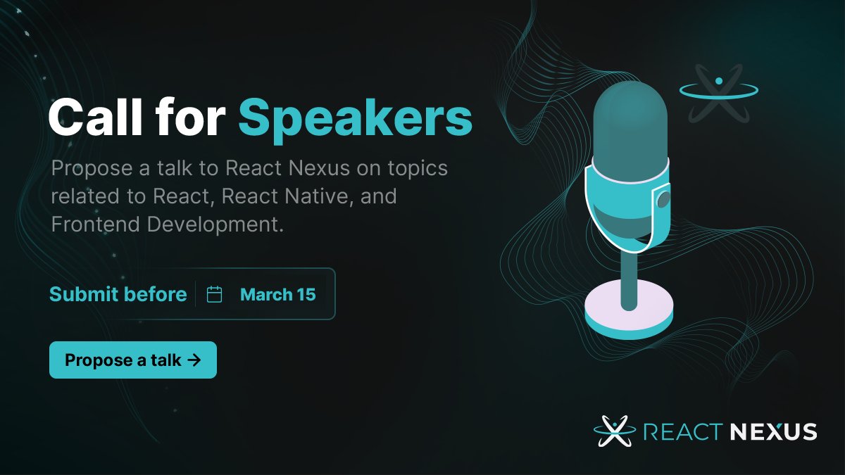 📢 We extended the last date for CFP till March 15.

Propose a talk before March 15th to share your insights with 650+ passionate React developers at the conference.
reactnexus.com/#cfp

We will announce the speakers in 1st week of April.