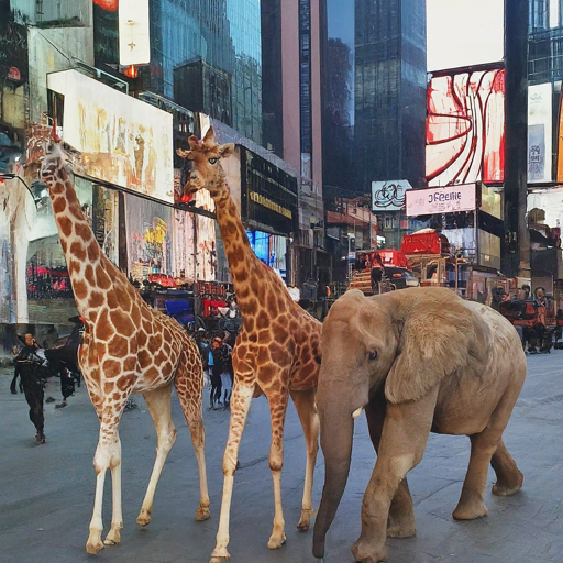 🦒🦒🐘 #OnlyInNYC #aiart #AIArtCommuity #AIArtworks #AiArtSociety #aiartcommunity