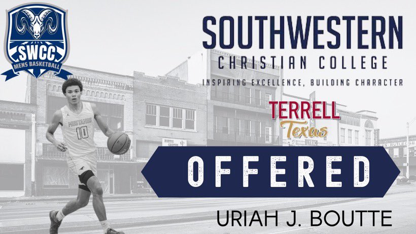 After a great conversation with <a href="/ETHOOPS75605/">D.R. White</a>, I am blessed to receive an offer from SWCC! <a href="/SWCCRAMSMBB/">Southwestern Christian College Men’s Basketball</a> @UCExposure <a href="/dallashoopscene/">Dallas Hoop Scene</a> <a href="/MCAboysbb/">McKinney Christian Academy Basketball</a>