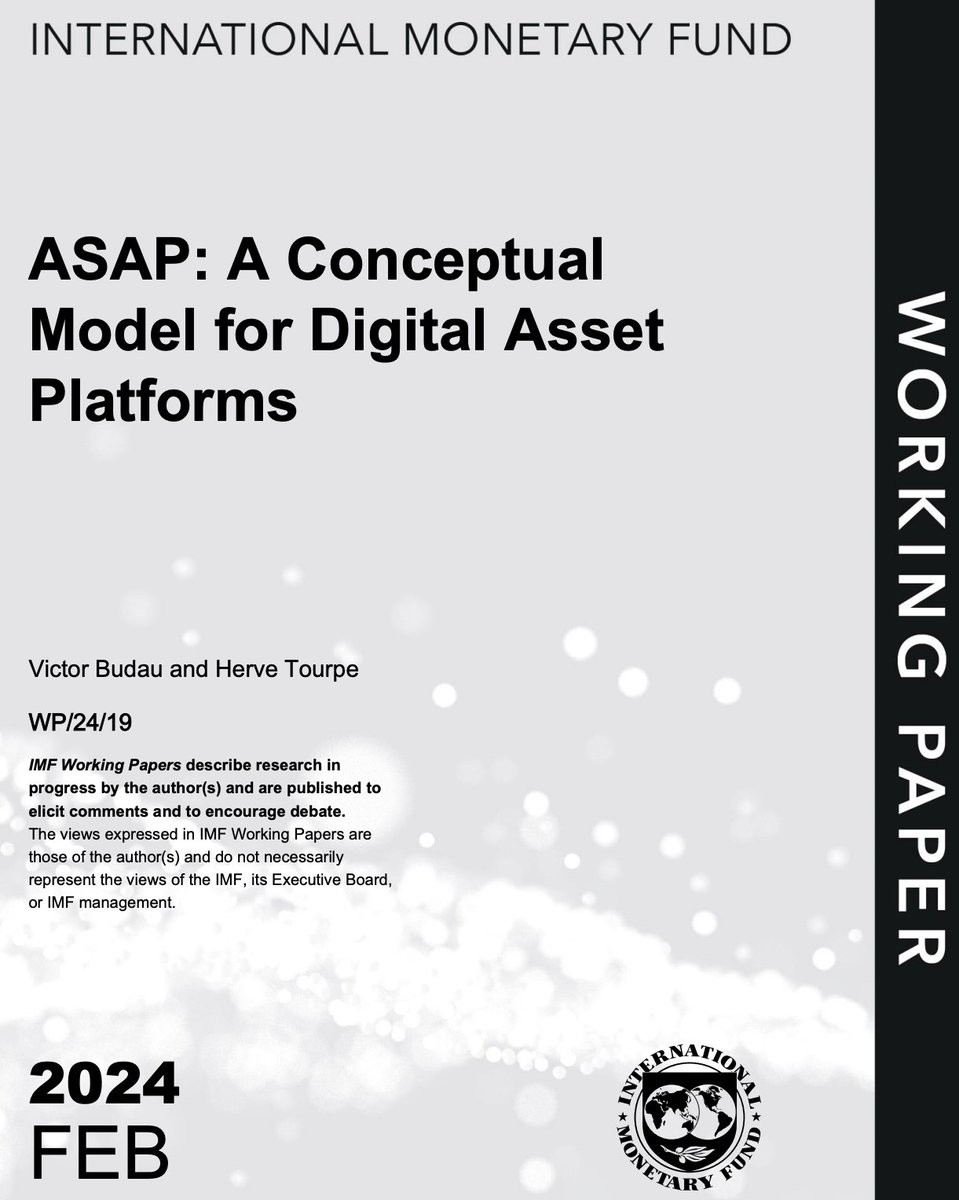 Tokenicer's tweet photo. The IMF released a working paper on digital asset platforms today.

"Technology Fundamentals on Digital Finance" was the focus point of this paper.

As imagined, theres various hints of $QNT in here.

API harmonization's the top priority of FinTech in 2024.

Let's dive deeper⟶

The IMF begins by highlighting the term of digital asset platforms (DAPs) for FinTech innovations.

This paper introduces how DAPs are changing financial infrastructures through the management of tokenized assets and CBDCs.

There were multiple references in this to BIS CBDC projects, such as Sela for access enablers.

As we know, Sela was inspired by the API architecture of Project Rosalind.

As we can see above, both Singapore's Ubin & Canada's Jasper is here in the paper.

We've previously covered how both Jasper & Ubin utilize API gateways.

Below are some examples taken out of Jasper & Ubin's whitepapers across various progress points

Not only do API Gateways seem to be a focal point for these 2 CBDCs, but even the direct mention of Hash Time Locked Contract...Exactly like Overledger!

More importantly this is of course the exact framework that SATP utilizes in their standards.

The paper also mentions an DLT version fo TCP/IP... Once again exactly like SATP as they're now an IETF working group.

Previously the IMF had already referenced the use of API gateways & even it's support of the BIS Unified Ledger.

Once again in the access layer we can see they once again mention API Gateways in conjunction with other interoperability solutions for access.

Given the IMF's collaborative work with the BIS, this cooperation in standards agreement is no surprise.

From the G20's push for API standards, to the BIS Unified Ledger & now the IMF's Digital Asset Platforms.

It really seems like the world of finance is putting the API standards by Quant at the top of priority for 2024.