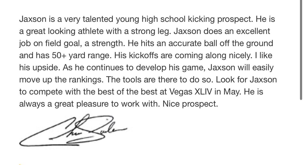 Jaxon is the real deal!! Going to have a huge Junior Season, already ranked as a 4.5 ⭐️ kicker as a sophomore! Looking forward to seeing him compete here in Utah and at the @chrissailerkicking Underclassmen invitational!