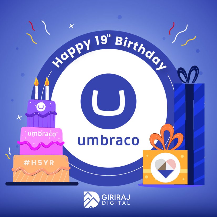Happiest birthday to the platform that's been empowering web creators for 19th years...!! 🎉 🎉 🎉

Happy Birthday <a href="/umbraco/">Umbraco HQ</a>. Thank you for building amazing digital experience &amp; vibrant community.  🙏

#H5YR #umbraco #birthday