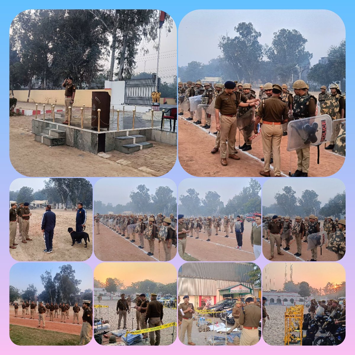 DCPCityAgra's tweet photo. #DCPCity नगर आगरा द्वारा परेड की सलामी लेकर ड्रिल परेड का किया निरीक्षण तत्पश्चात पुलिस लाइन परिसर,शस्त्रागार,परिवहन शाखा,UP112,क्वार्टर गार्ड,शौचालय एवं पुलिस लाईन्स मैस आदि का निरीक्षण कर सम्बधिंत को दिए गए आवश्यक दिशा निर्देश।
#UPPolice https://t.co/oMLns3ip3e