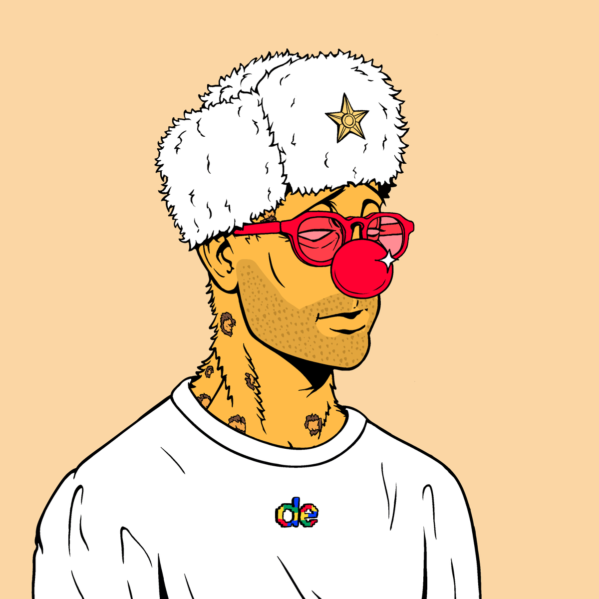 DoriDigital's tweet photo. It is now @DeGodsNFT season for Dori.

I spent a week searching for the most aesthetic DeGod under 4 eth and it just so happened to be a DeBozo. 
 
I’m ngl, I’m STOKED AF TO HAVE THIS DEGOD. https://t.co/sYCopyzR2G