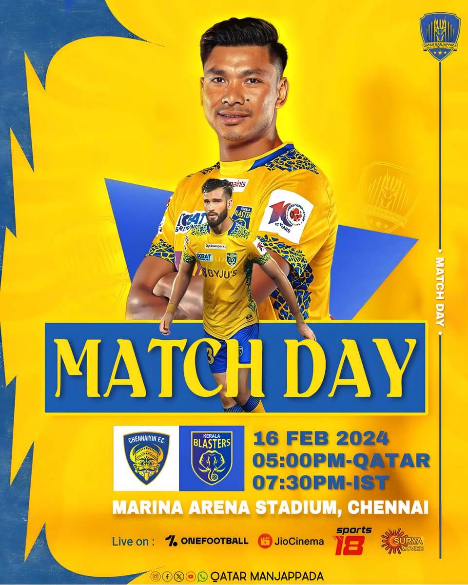 Trust the process, trust the Tuskers! #KeralaBlasters, bring home the victory from Chennai! We believes in you! #HeroISL #KBFC #YennumYellow #WeBleedYellow