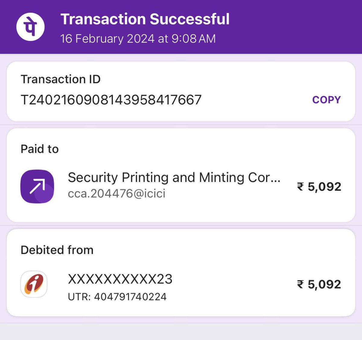 mahanteshjs's tweet photo. @SPMCILINDIA Amount deducted for Ram Janmabhoomi Ayodhya souvenir coin but no message or confirmation mail received please help https://t.co/mErcqo2Iw0