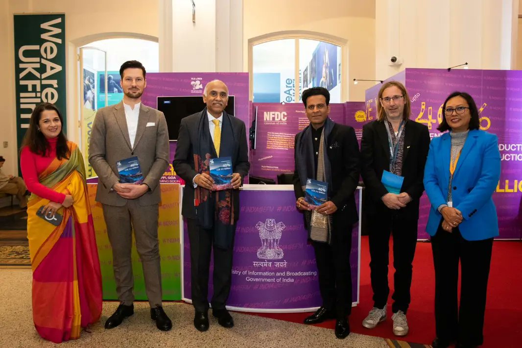 BajpayeeManoj's tweet photo. Honored to be part of the inaugural ceremony at the India Pavilion in Berlin alongside H.E. Mr. Parvathaneni Harish, Ambassador of India to Germany, fostering cultural exchange and cinematic collaborations. 

Thank you, @TrishaSakhlecha and @nfdcindia 
@eoiberlin @TheTagoreCentre https://t.co/yvHjbIy9os
